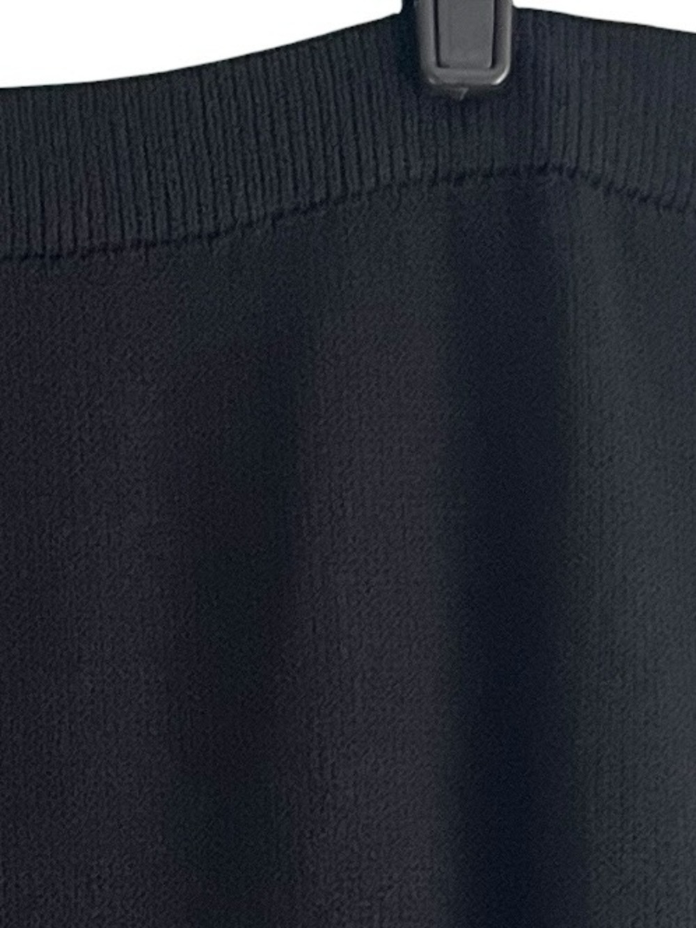 St John Basics Black Knit Midi Skirt 4 Pull On Pencil Stretch Slit Workwear - Picture 3 of 11